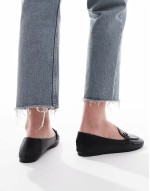 Nori Wide Fit buckle detail loafer in black